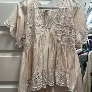 Miami Cream Embroidered Blouse